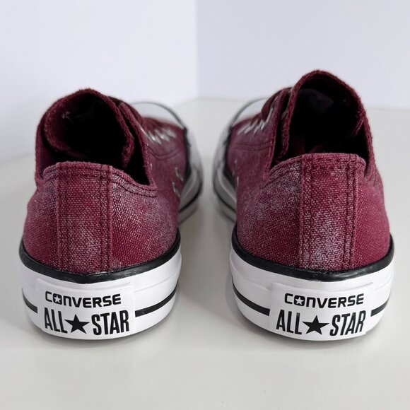 NWOT Converse All Star Shoes Womens 5‎ Maroon Silver Metallic Low Top Sneakers - Picture 3 of 5